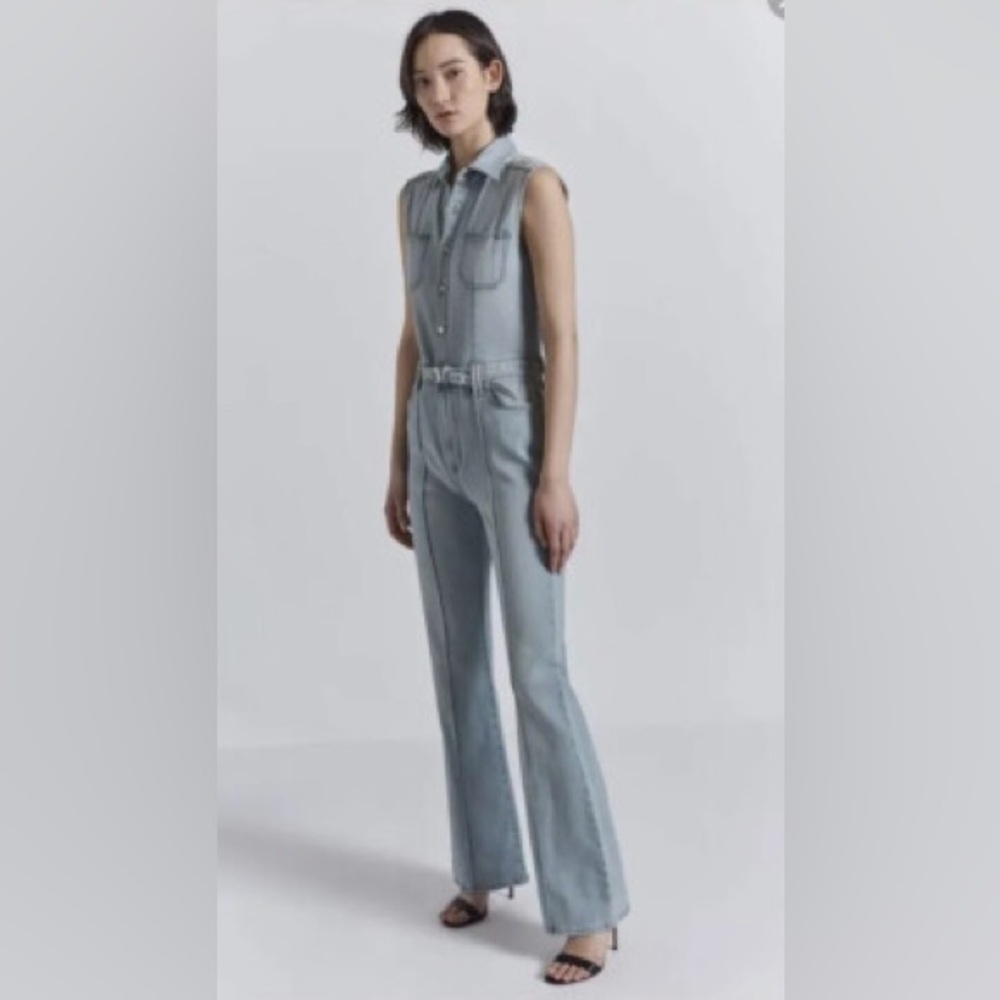 Current/Elliot Zenith Light Wash Sleeveless Denim Jumpsuit - Picture 3 of 7